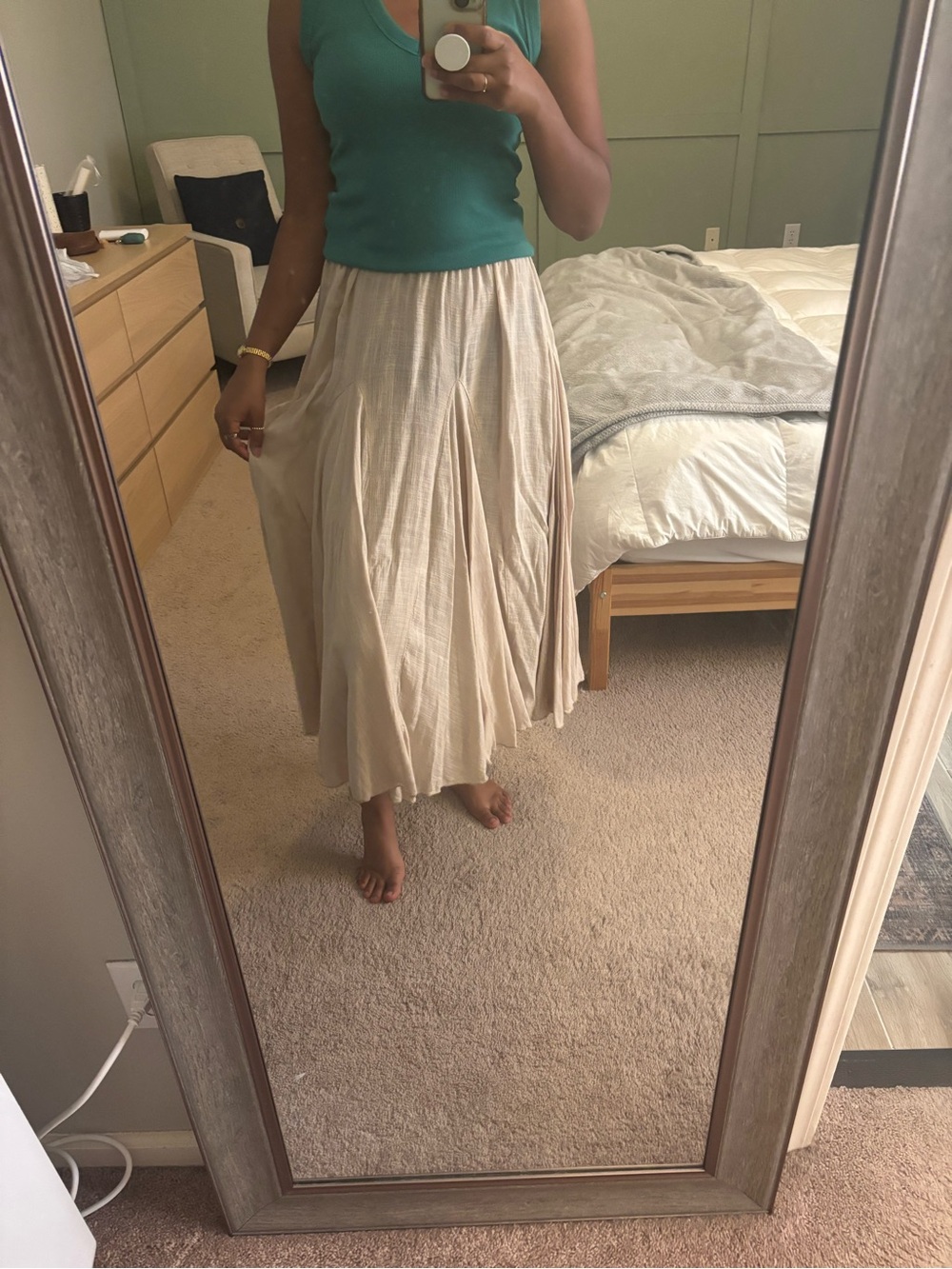 Free People Madras That Solid Linen Maxi Skirt - Picture 2 of 6
